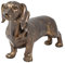 Hundeskulptur aus Bronzeharz, stehend, Antik-Bronze-Finish