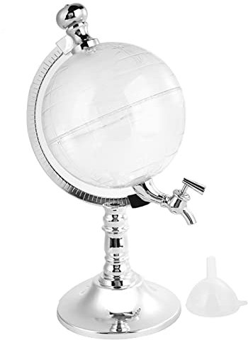 Tyenaza 1.5L Liquor Dispenser, World Globe Modeling Beer Wine Beverage Storage Container, Wine Dispenser Fit for Home Restaurant Bar Party