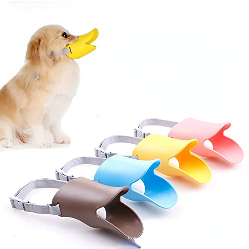 Anoudon 4pcs Hundemaulkörbe Anti Biss Silikon Ente-Bill Ente Mund Form Hund Mund Abdeckungen Anti-Called Maulkorb für Welpen Hund