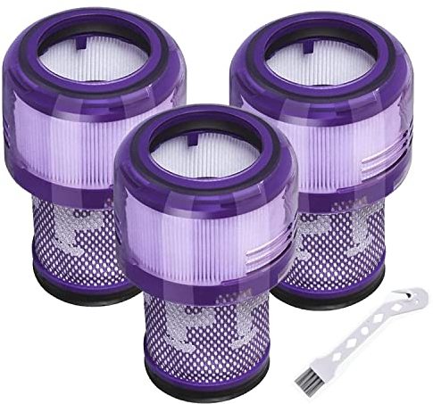 Fictezlove 3 Pezzi Filtro per Dyson V12 Detect Slim Absolute Extra/Total Clean/Fluffy Aspirapolvere, Filtro di Ricambio Lavabile per Dyson # 971517-01