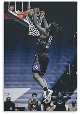 XINGSHANG Basketball Star Tyrese Maxey Dunk Poster Druck Foto Kunst Malerei Leinwand Poster Home Modern Decor Poster 60 x 90 cm
