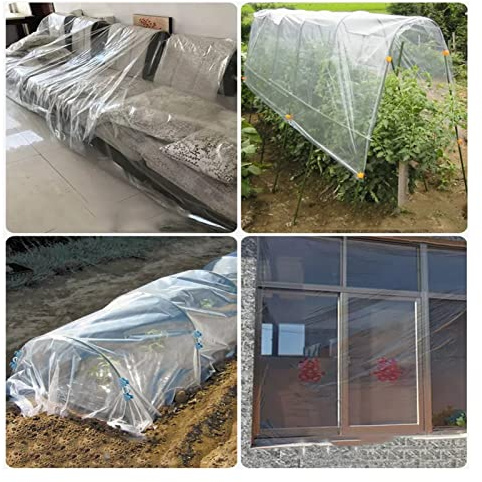 WIGING Film Plastique De Serre Transparent pour Le Jardinage, L'horticulture, l'agriculture, Anti - Gel Et Anti - UV Serre Couverture Végétale((WxL) 4x5m)