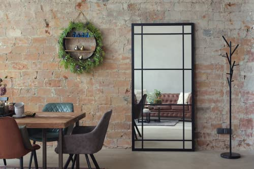 MySpiegel.de Varada Loft-Designspiegel - Fenestra in schwarz (95 x 195 cm)