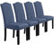 Yaheetech Chaises de Salle à Manger Lot de 4 Revêtement en Tissu Pieds en Bois Chaises de Salon avec Haut Dossier Chaises de Cuisine pour Maison Bureau Cuisine Bar Hôtel 45,5 x 62 x 103cm Bleu