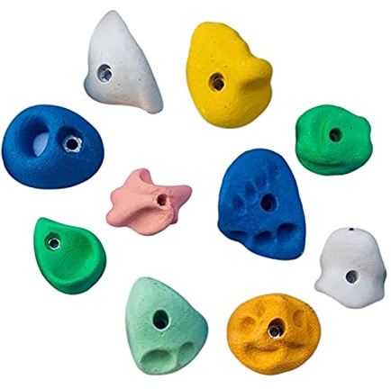 Klettergriffe 10 Stück Klettergriffe für Feste Wände/Bretter, Indoor- Und Outdoor-Kletterset für Kinder und Erwachsene, Hochwertiges Farbiges Harz, Leicht zu Montieren ( Color : 10pcs , Size : Solid w