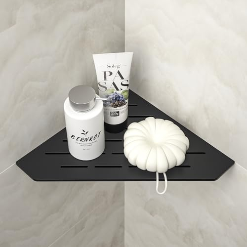 Bernkot Mensola angolare per doccia in acciaio inox 304, 254 mm, incassata, mensola angolare piastrellata, per la conservazione del bagno, senza foratura, 1 pezzo