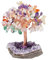 Nupuyai Riche et Coloré Arbre de Vie en Pierre sur Base de Géode d'Améthyste Naturelle, Feng Shui Arbre de Cristal Fait à la Main pour Décoration Intérieure et Reiki Chakra