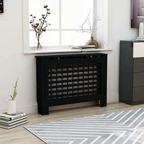 Cache Radiateur, Couverture Radiateur Couvre Radiateur Cache-radiateur Noir 112x19x81 cm MDF