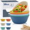 Wrova Wheat Straw Bowl Sets with Textured Pattern,6 PCS Unbreakable Cereal Bowl 36 OZ,Microwave and Dishwasher Safe Bowls, Alternative Plastic Bowls for Kitchen,Camping,Apartment and Dorm