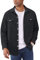 EKLENTSON Men's Shirt Corduroy Long Sleeve Top Casual Button Down Work Shirt Jacket with Chest Pocket Black XL