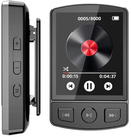 Kliplinc Sporty Bluetooth Clip on the Back, MP3/MP4 Recording, E-Book, FM, Supports External Multifunction Player, No Memory, Easy to Use