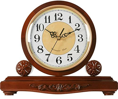 LUOYAOB Vintage Kaminuhr Kaminuhr, Stille Vintage Kaminuhr, 6in Kaminuhr aus Holz Leicht lesbar für Wohnzimmerdekoration – für Kamin, Büro, Küche, Schreibtisch, Regal und Heimdekoration