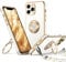 XYZ for iPhone 11 Pro Case with Stand, Heart Lanyard for Girls Women, Luxury Cute Bling Protective Cover for iPhone 11 Pro, White