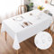 AooHome Tischdecke Abwaschbar, Weiß Tischdecken 140x200cm Leinen-Optik Tischtuch aus Polyester Wasserabweisend mit Lotuseffekt, Dauerhaft Kratzfest für Wohnzimmer, Esszimmer, Balkon, Garten