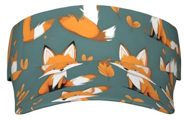 Yellow Fox - Sombrero de sol con visera ajustable para deportes, al aire libre, hombres, mujeres y adolescentes, uso diario, Negro -, talla única