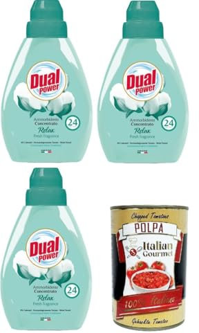 Dual Power Évier doux concentré 24 cuillères doseuses Relax 3 x 600 ml + Italian Gourmet Polpa 400 g