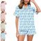 YOHFRFGX Roller Rabbit Pajamas, Trendy 2 Piece Button Down Monkey Bunny Shorts Set, Roller Rabbit Dupes, Preppy Pajamas (S,Blue)