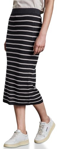 Damen Gestreifter Midi-Rock