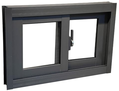 LXBAMKEA Ersatz-Kellerfenster, Grau Abschließbar Aluminium Garagenfenster, Horizontales Schiebefenster Für Wohnmobil Hühnerstall Haushalt Dachboden Wohnmobil Schuppen Gewächshaus((W x H) 50x70cm)