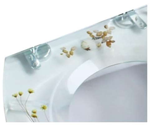 Transparente Toilettenbasis Aus Harz, 3D-Toilettensitz Mit Getrockneten Blumen, Geeignet For Toiletten In O-/V-/U-Form
