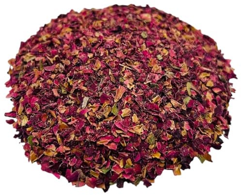 Pétales de Rose Comestibles Séchés Premium Coupes Fines 25g - 1.95Kg 100% Naturels et Purs Rosa spp. (220 Grammes)