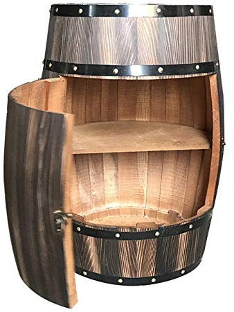 forestalk Armoire à vin en bois massif avec porte verrouillable – Rangement décoratif pour tonneau de bière – Présentoir en bois naturel pour cave à vin