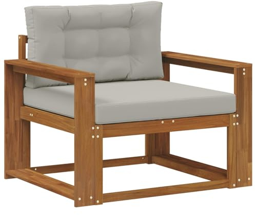vidaXL Outdoor Mittelsofa Massivholz Akazie Natur, Akazienholz Mittelsofa, Langlebige Lounge für den Außenbereich, Modernes Terrassensitzmöbel, Stylische Garten-Couch, Wetterfeste Möbel