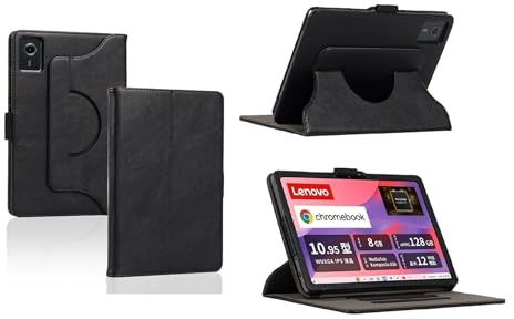 Case Compatible with Lenovo Chromebook Duet 11 (11M889) 10.95'' Tablet Rotating Detachable Protective Cover Can be Used with Keyboard, Pen Holder