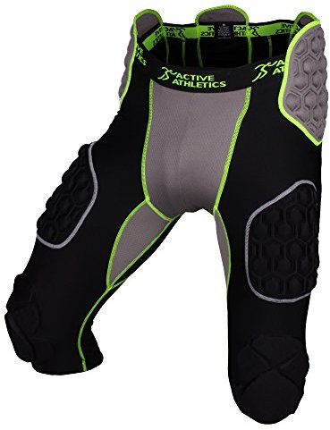 Active Athletics Elite American Football 7 Pad Unterhose, schwarz/grün, Gr. L