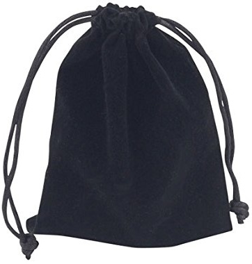 MEMORIALS 4U Samt Urne Tasche mit Phantasie Drawstringschliessen (schwarz)