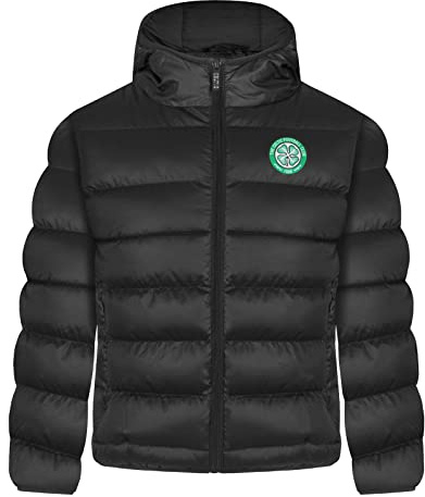 Celtic FC Boys Jacket Hooded Winter Quilted Kids OFFICIAL Football Gift