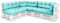 Spatium Palettenkissen Set abnehmbar Bezug wasserdicht gesteppt Palettenauflage Palettenpolster Palettensofa Palettenmöbel Minze 8er Set