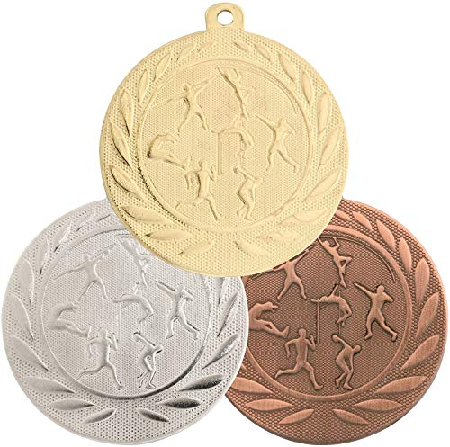 pokalspezialist Set je 10 Stück Medaille Leichtathletik Gold Silber Bronze 50 mm