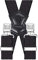 Decalen Hosenträger für Herren Breit 4 cm mit sehr Starken 4 Metall Clip Lang Einheitsgröße für Männer und Damen Einstellbar und Elastisch X Style (Grau)
