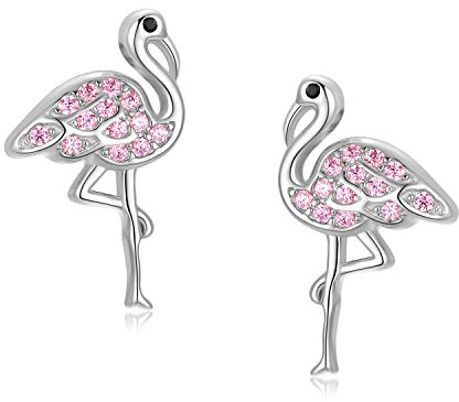 Flamingo Ohrringe 925 Sterling Silber Tier Ohrringe Pink Cute Animal Flamingo Geschenke für Damen Mädchen