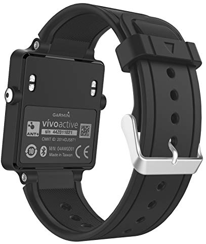 MoKo Correa de Reloj Compatible con Vivoactive, Pulsera de Repuesto de Silicona Suave para Vivoactive Acetate Sport GPS Smartwatch - Negro