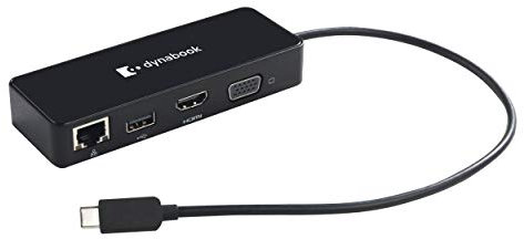 dynabook Travel Hub – 5-in-1 USB-C Hub with HDMI port, VGA, USB 3.0 port, Ethernet Port, USB Type-C Port – Compatible with Windows, Mac, Android – USB Adapter for Tablet, Phone, Laptop, Computer