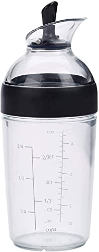 U/D Little Salad Dressing Shaker Cup Container Emulsionante Bottiglia Manuale Salse Mixer Facile Versare Gadget Da Cucina (nero)