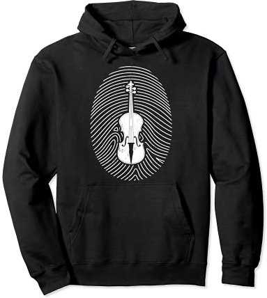 Vintage Retro Style Cello Fingerprint Cellist Pullover Hoodie