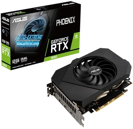 ASUS Phoenix NVIDIA GeForce RTX 3060 V2 Gaming Graphics Card- PCIe 4.0, 12GB GDDR6 memory, HDMI 2.1, DisplayPort 1.4a, Axial-tech Fan Design, Protective Backplate, Dual ball fan bearings, Auto-Extreme