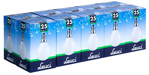 Leuci 10 x Glühbirne Tropfen 40W E14 Opal Weiss MATT Glühlampe 40 Watt Kugellampe warmweiß dimmbar
