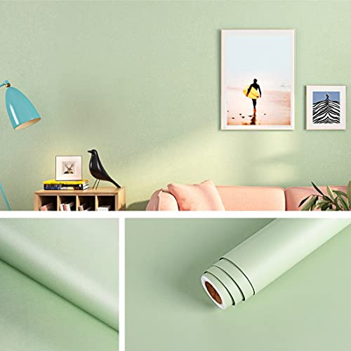 Livelynine 40CMx5M Möbelfolie Selbstklebend Grün Matt Dekofolie Möbelfolie Kinder Klebefolie Möbel Kinderzimmer Mädchen Wasserfest Folie für Möbel Tischplatte Schrank Schminktisch Tapete Wohnzimmer
