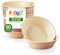FOOGO Green 50pcs Disposable Palm Leaf Bowls, 6 (15cm), 10.5oz (300ml), for Desserts & Salad, Round, Eco Friendly Biodegradable Compostable, Like Wooden, Bamboo and Paper Bowls, Party