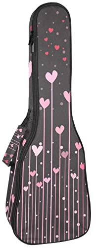 Ukulele Koffer Rosa Herzen Ukulele Tasche 23 Zoll 10Mm Gepolsterte Für Sopran Tenor Konzert Ukulelen