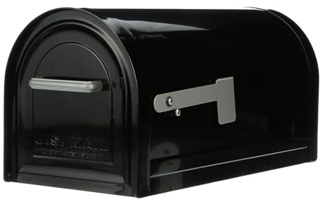 Architectural Mailboxes Reliant™ Secure, Locking USPS Approved Heavy Duty, Steel Metal Post Mounted Mail Box for Outside, Black, Large Curbside Mailbox with Magnetic Door