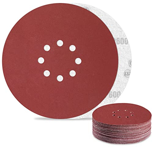 Schleifpapier 225mm Klett 600 Körnung 30Stück Schleifscheiben für 8 Loch Trockenbauschleifer Deckenschleifer Schleifteller