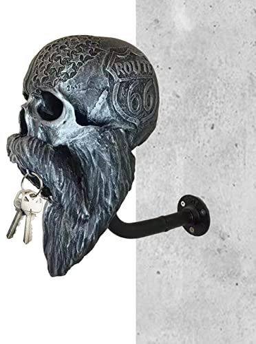 Tumotsit Porte-Casques Mort,Porte-Casques Moto Creative Skull avec Crochet Design - Résine Artisanat Décoratif Crâne Casques Titulaire pour Vélo Baseball Rugby Casques