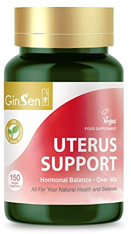 GinSen Uterus Support, Ultimate Nourishment for Women’s Reproductive Health, 150 Capsules, Vegan Approved Supplement, Herbal Extract & Vitamins Made in UK