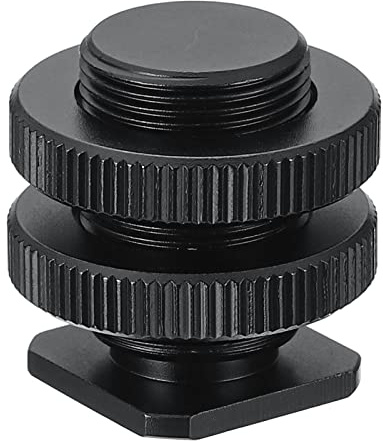PATIKIL Male 5/8 to Female 3/8 Camera Hot Shoe Mount, Flash Cold Shoe Mount Tripod Screw Adapter for DSLR Rig, Black