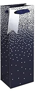 Clairefontaine 30861-4Cpack - Packung 6 Geschenktasche - Tüte Excellia, Format Flasche (12,7x9x35,5 cm), 210g, Sternenregen auf silbernem Hintergrund, Geeignet für Champagne und Wein Flaschen, 1 Pack